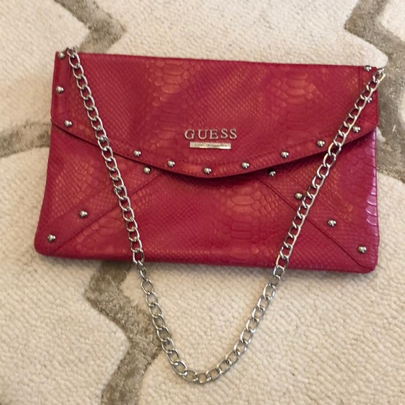 Pink Guess  Faux Snake skin Clutch - Picture 3 of 5